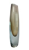 GUNNAR NYLAND FOR STROMBERG - SWEDISH XL AMBER CASED STUDIO ART GLASS VASE