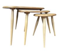 ERCOL FURNITURE - MODEL 354 - MID CENTURY PEBBLE NEST OF TABLES