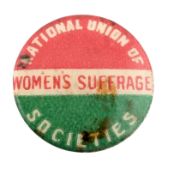 SUFFRAGETTES - ORIGINAL C1915 NUWSS CELLULOID SUPPORTER'S BADGE