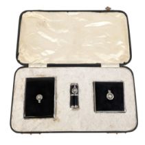WWI FIRST WORLD WAR ROYAL MARINES SILVER VANITY SET