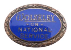 WWII SECOND WORLD WAR WOLSELEY MOTORS NATIONAL SERVICE BADGE