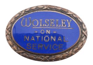 WWII SECOND WORLD WAR WOLSELEY MOTORS NATIONAL SERVICE BADGE