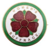 SUFFRAGETTE INTEREST - SCARCE EARLY 20TH CENTURY WOMEN'S SUFFRAGE ENAMEL BADGE