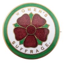 SUFFRAGETTE INTEREST - SCARCE EARLY 20TH CENTURY WOMEN'S SUFFRAGE ENAMEL BADGE