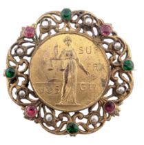 SUFFRAGETTE INTEREST - SCARCE 'JUS SUFFRAGII' PIN BROOCH