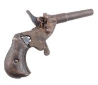 19TH CENTURY GERMAN BLANK FIRING MUFF PISTOL