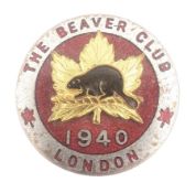 WWII SECOND WORLD WAR CANADIAN BEAVER CLUB BADGE