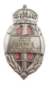 WWII KING'S COMMENDATION FOR BRAVERY - ORIGINAL BADGE AWARD