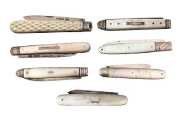 SILVER FRUIT KNIVES - COLLECTION OF ASSORTED