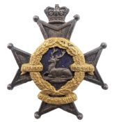 VICTORIAN CAP BADGE - SHERWOOD FORESTERS DERBYSHIRE REGIMENT CAP BADGE
