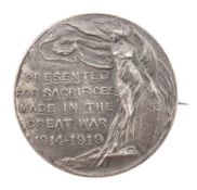WWI INTEREST - MOTHER'S MEDAL FOR SACRIFICES MADE IN THE GREAT WAR