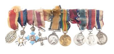 WWI FIRST WORLD WAR MEDAL GROUP MINIATURES - MILITARY CROSS