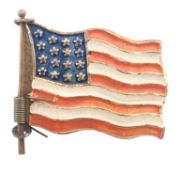 SPANISH-AMERICAN WAR 1898 - RARE SPRUNG-OPENING PROPAGANDA PIN BROOCH