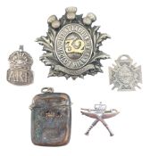 COLLECTION OF MILITARY BADGES & VESTA CASE