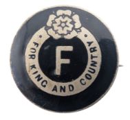 WWII SECOND WORLD WAR BRITISH FASCIST MEMBERS PARTY BADGE