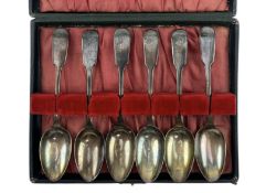 CASED SET OF SIX GEORGE III HALLMARKED SILVER TEASPOONS