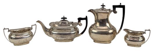 20TH CENTURY GEORGE V HALLMARKED SILVER 4 PIECE TEA SERVICE