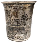 19TH CENTURY RUSSIAN SILVER & NIELLO CUP / BEAKER