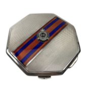 20Th CENTURY ELIZABETH II HALLMARKED SILVER & ENAMEL COMPACT