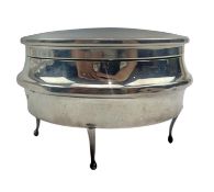 GEORGE V HALLMARKED SILVER FOOTED JEWELLERY BOX