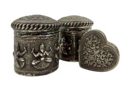 COLLECTION OF INDIAN T95 SILVER LIDDED POTS BY J MANIKRA, KARACHI