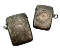 TWO HALLMARKED SILVER VESTA CASES