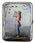 19TH CENTURY AUSTRO HUNGARIAN 900 SILVER & ENAMEL CIGARETTE CASE
