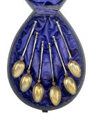 CASED SET OF SIX SCANDINAVIAN DANISH HALLMARKED SILVER TEASPOONS