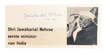 INDIAN HISTORY - JAWAHARLAL NEHRU (D.1964) - AUTOGRAPH