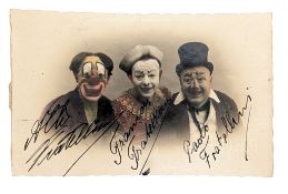 CIRCUS - FRATELLINI BROS - SCARCE EARLY SIGNED POSTCARD