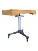 1960S /1970S OAK & METAL OPTOMETRISTS TABLE
