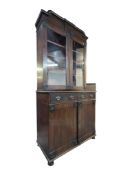 19TH CENTURY VICTORIAN MAHOGANY LIBRARY BOOKCASE CUPBOARD