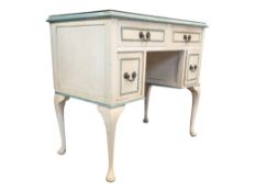 QUEEN ANNE REVIVAL PAINTED LOWBOY WRITING TABLE DESK