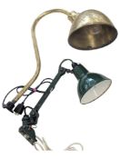 MEK-ELEK - RETRO MID CENTURY GREEN PAINTED INDUSTRIAL LAMP W/ ANOTHER
