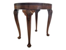 19TH CENTURY SILK INSET MAHOGANY & SILK PANEL OVAL TRAY TABLE