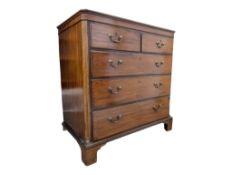 GEORGE III MAHOGANY CHEST OF TWO OVER THREE CHEST OF DRAWERS