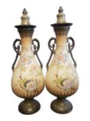 PAIR OF VICTORIAN 19TH CENTURY SANFORD WARE BALUSTER VASES