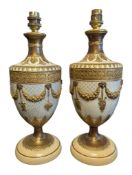 PAIR OF MEISSEN / DRESDEN MANNER PORCELAIN TABLE LAMPS
