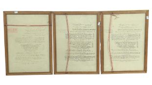 COLLECTION OF THREE FRENCH CAFE DE PARIS, FOUQUET FRAMED & GLAZED MENUS