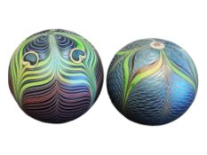 ORIENT & FLUME - TWO LATE 20TH CENTURY STUDIO ART GLASS PAPERWEIGHTS