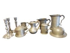 COLLECTION OF 20TH CENTURY VINTAGE PEWTER TANKARDS, JUGS, ETC