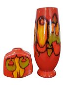 POOLE POTTERY - TWO LATE 20TH CENTURY DELPHIS VASES