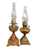 TWO VICTORIAN 19TH CENTURY OIL LAMPS