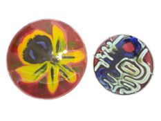 POOLE POTTERY - TWO LATE 20TH CENTURY CERAMIC CHARGERS / PLATES