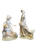 LLADRO - TWO 20TH CENTURY VINTAGE SPANISH PORCELAIN FIGURES
