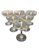 BABYCHAM - SIX VINTAGE 20TH CENTURY SPARKLING WINE COUP GLASSES