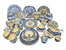LARGE COLLECTION OF SPODE & OTHER BLUE & WHITE CHINA DINNERWARE