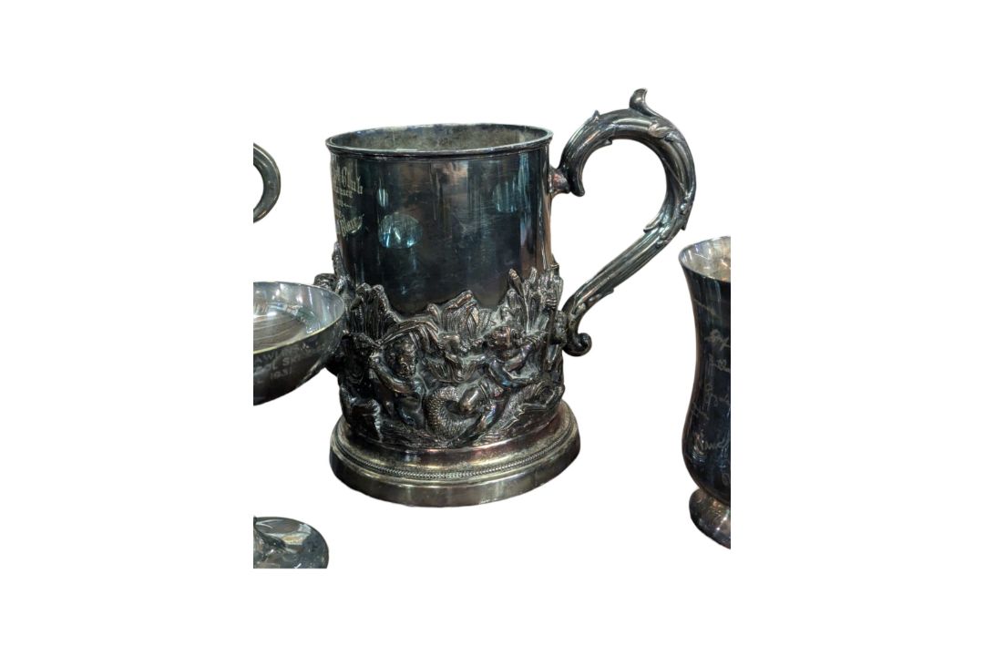 COLLECTION OF VINTAGE 20TH CENTURY SILVER PLATE TROPHIES & TANKARDS - Bild 5 aus 7