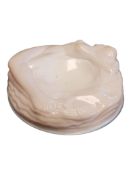 20TH CENTURY VINTAGE MILK GLASS / MARBLE ASHTRAY