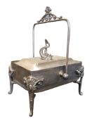 VICTORIAN 19TH CENTURY SILVER PLATED LIDDED SARDINE DISH
